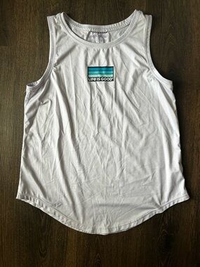 Life Is Good Lavender Active Running Tank with front logo poly/spandex blend